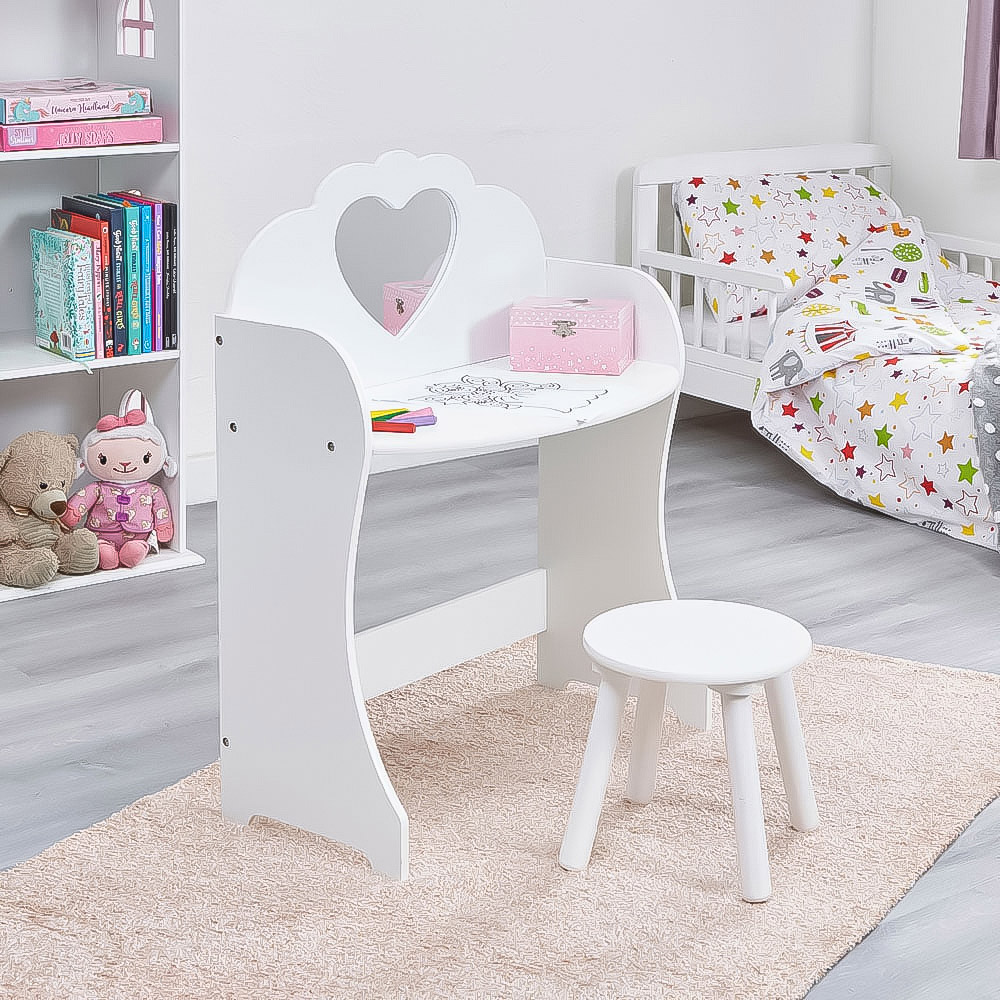 Liberty House Toys Kids White Dressing Table with Stool Image 4