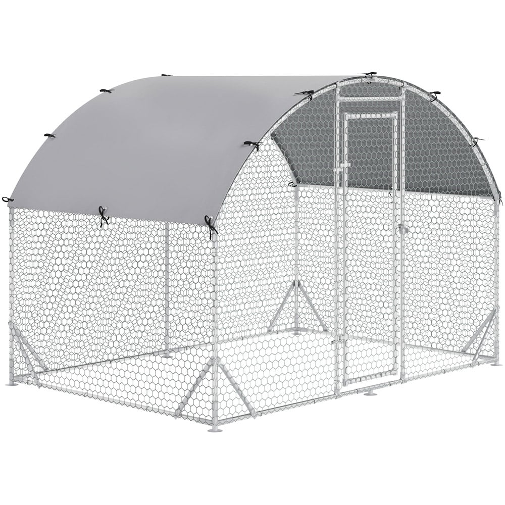 PawHut Walk In Chicken Run with Dome Roof and Cover 1.9 x 2.8 x 2m Image 1