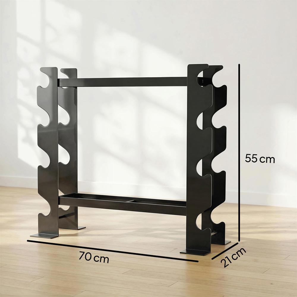 SPORTNOW 4-Tier Black Heavy-Duty Dumbbell Rack Image 9