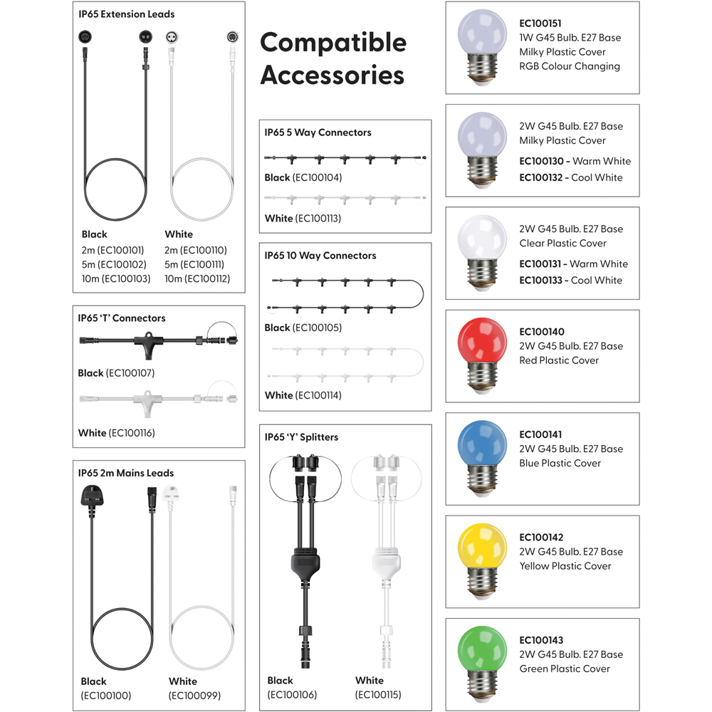 Eagle Connect Festoon 10 RGB Lamps LED String Light 10m Image 3