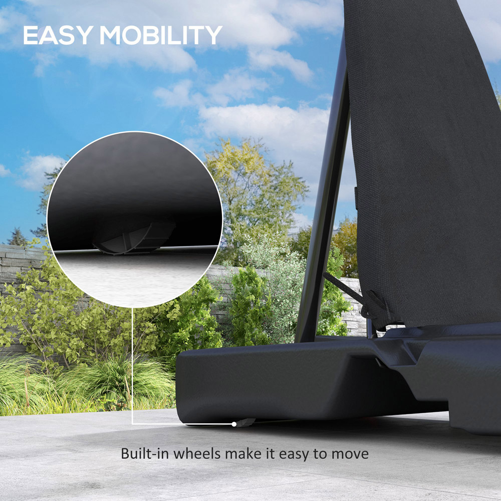 SPORTNOW Black Height Adjustable Portable Basketball Hoop Stand with Wheels 245-305cm Image 5
