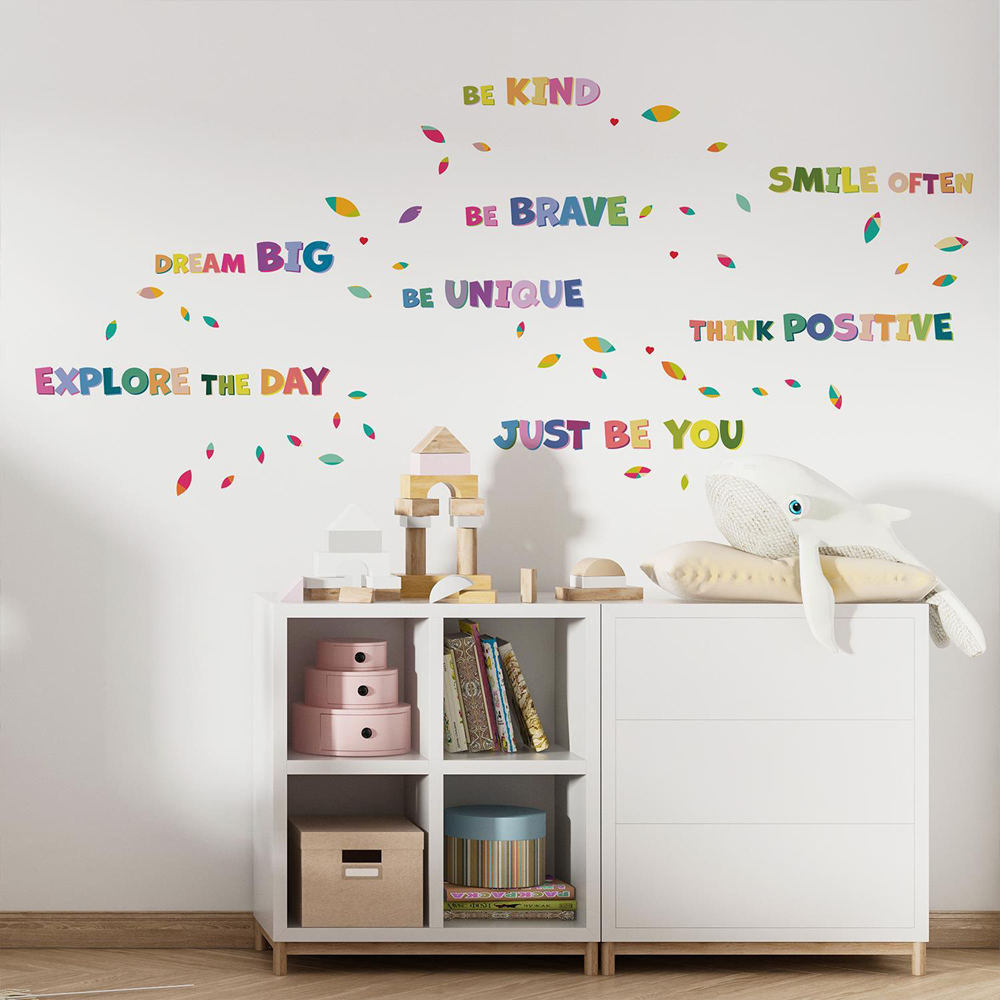 Walplus Colourful Inspirational Lettering Quote Kids Bedroom Self Adhesive Wall Stickers Image 3
