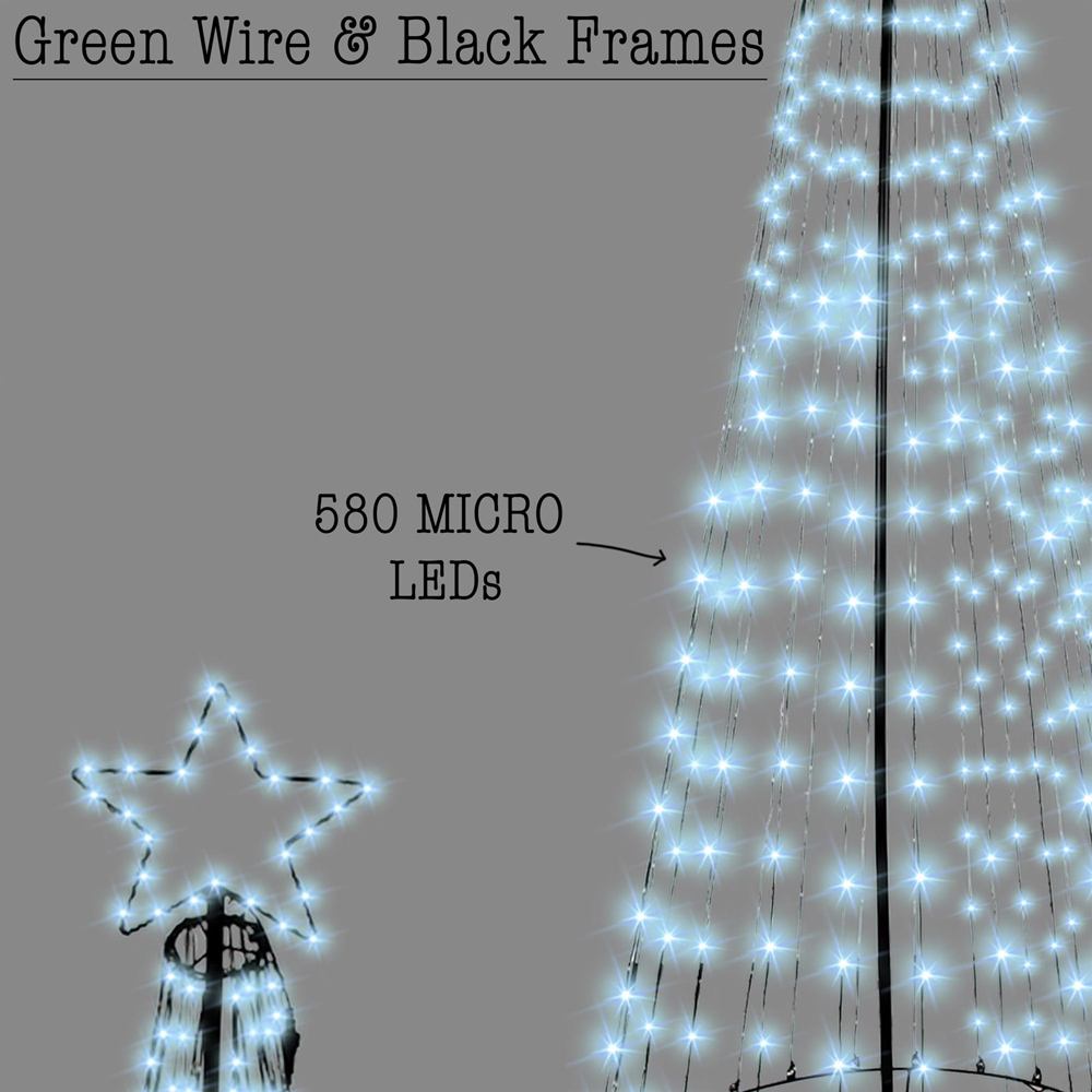 Shatchi Cool White LED Pre Lit Maypole Artificial Christmas Tree 7.1ft Image 4