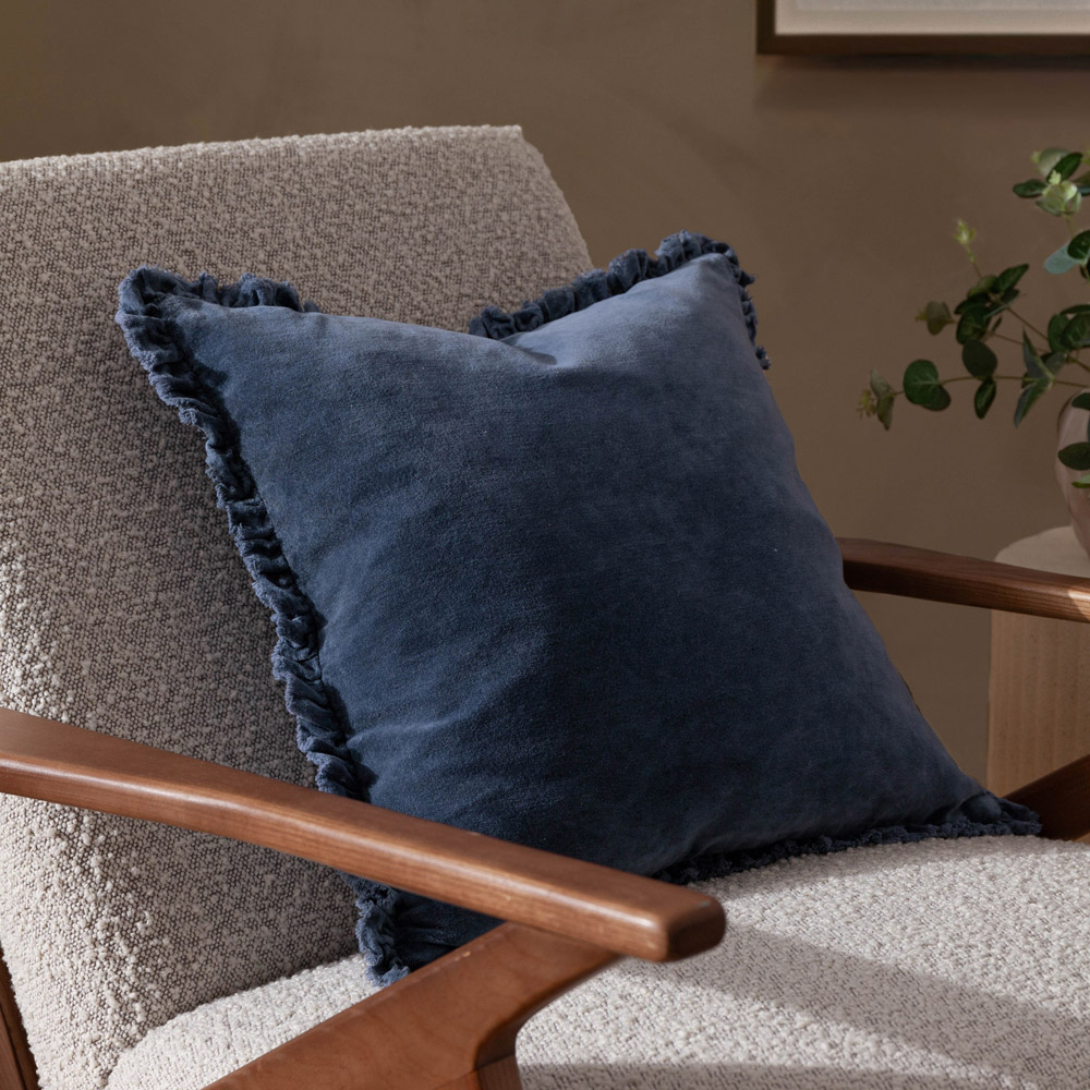 Yard Bertie Ink Cotton Velvet Cushion 45 x 45cm Image 2