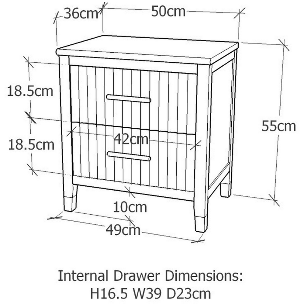 Biasi 2 Drawers White Bedside Table Image 9