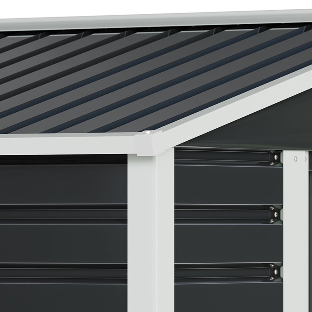 Living and Home 7 x 4ft 2 Door Anthracite Metal Garden Storage Shed Image 7