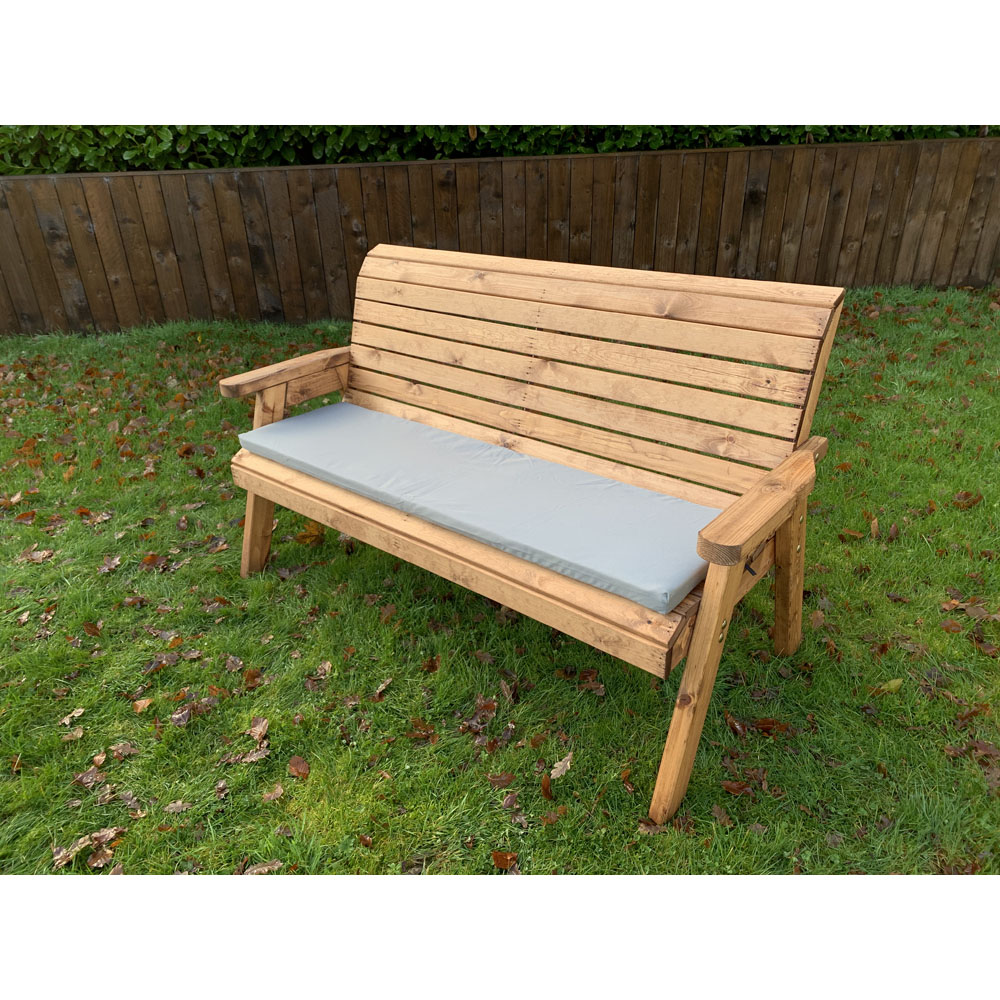Charles Taylor 3 Seater Winchester Bench with Grey Cushions Image 3