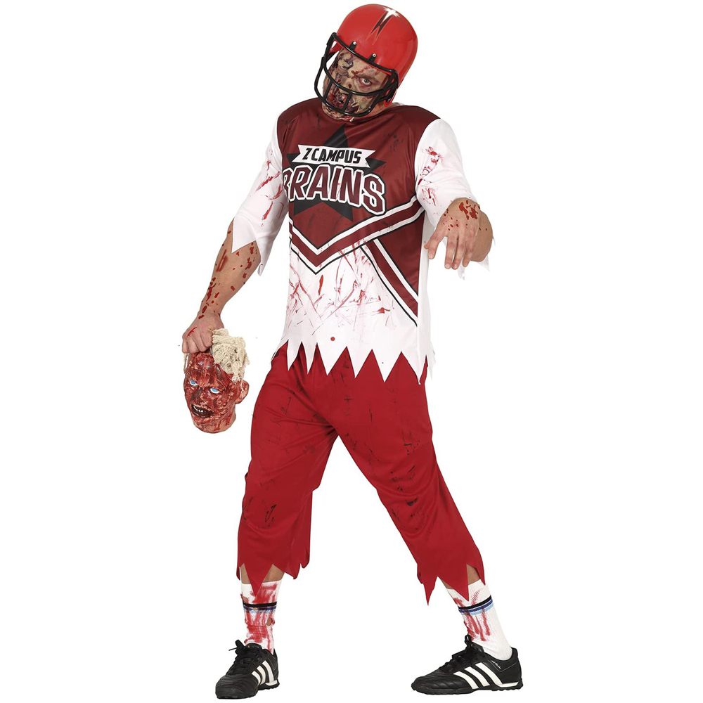 Fiestas Guirca Red and White Zombie Rugby Player Halloween Costume Large 52 to 54 Years Image 1