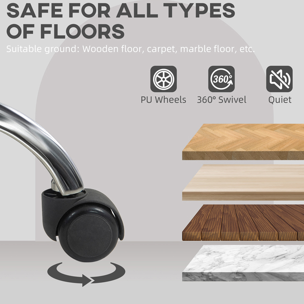 Portland Grey Fluffy Vanity Chair with Adjustable Height Image 7