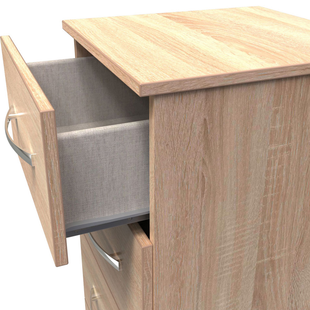 Crowndale Avin 5 Drawer Bardolino Oak Bedside Cabinet Image 6