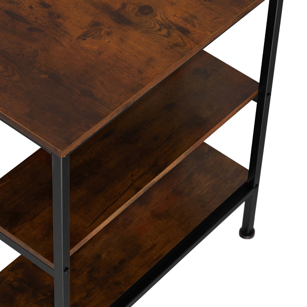 tectake Canton 2 Compartment Dark Wood Desk Image 5