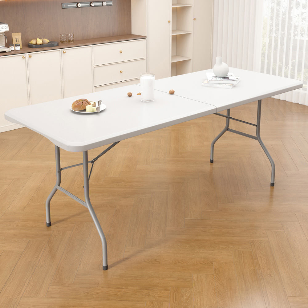 Brooklyn 6ft White Heavy Duty Foldable Garden Camping Table Image 2