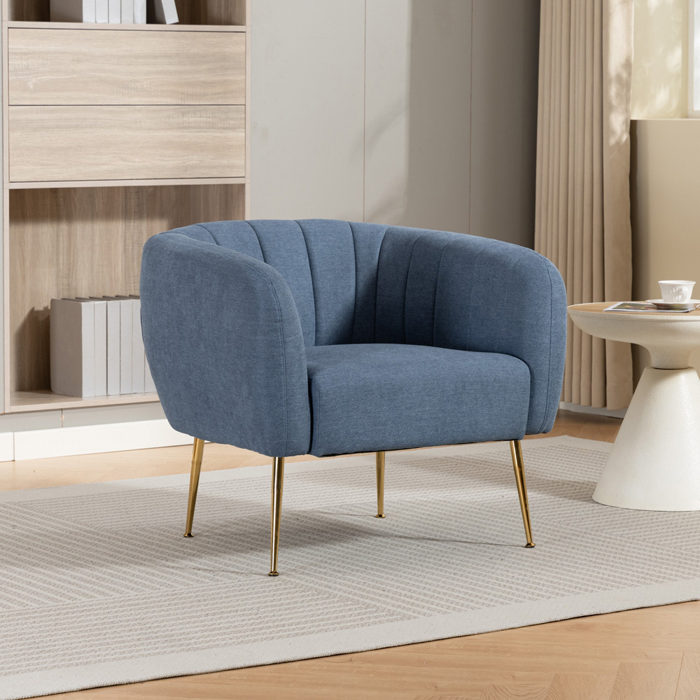 Artemis Home Stanton Light Denim Fabric Shell Accent Chair Image 4
