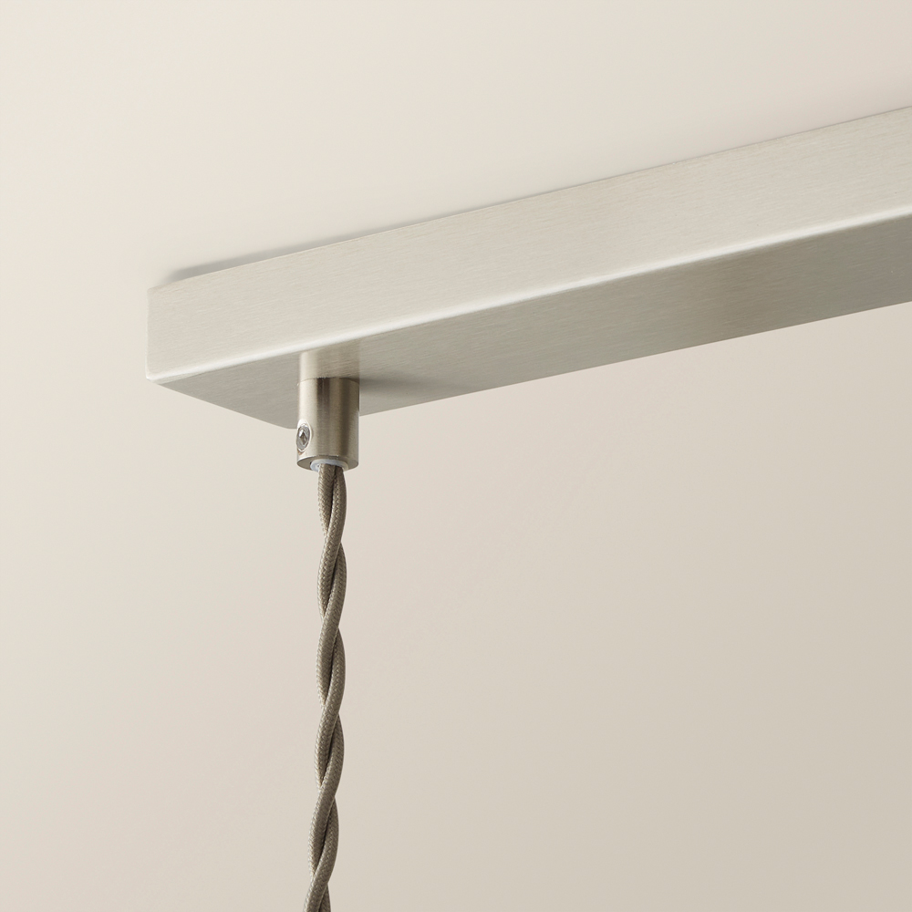 ValueLights Reni Charcoal Drum Shade 3 Drop Bar Chrome Diner LED Ceiling Pendant Light Image 4