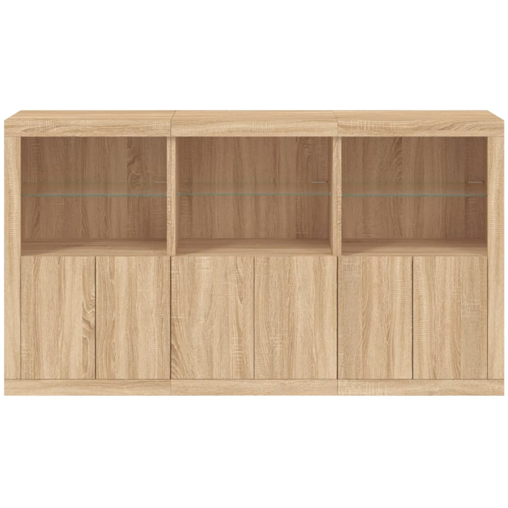 vidaXL 6 Door 6 Shelf Sonoma Oak Sideboard LED Lights Image 6