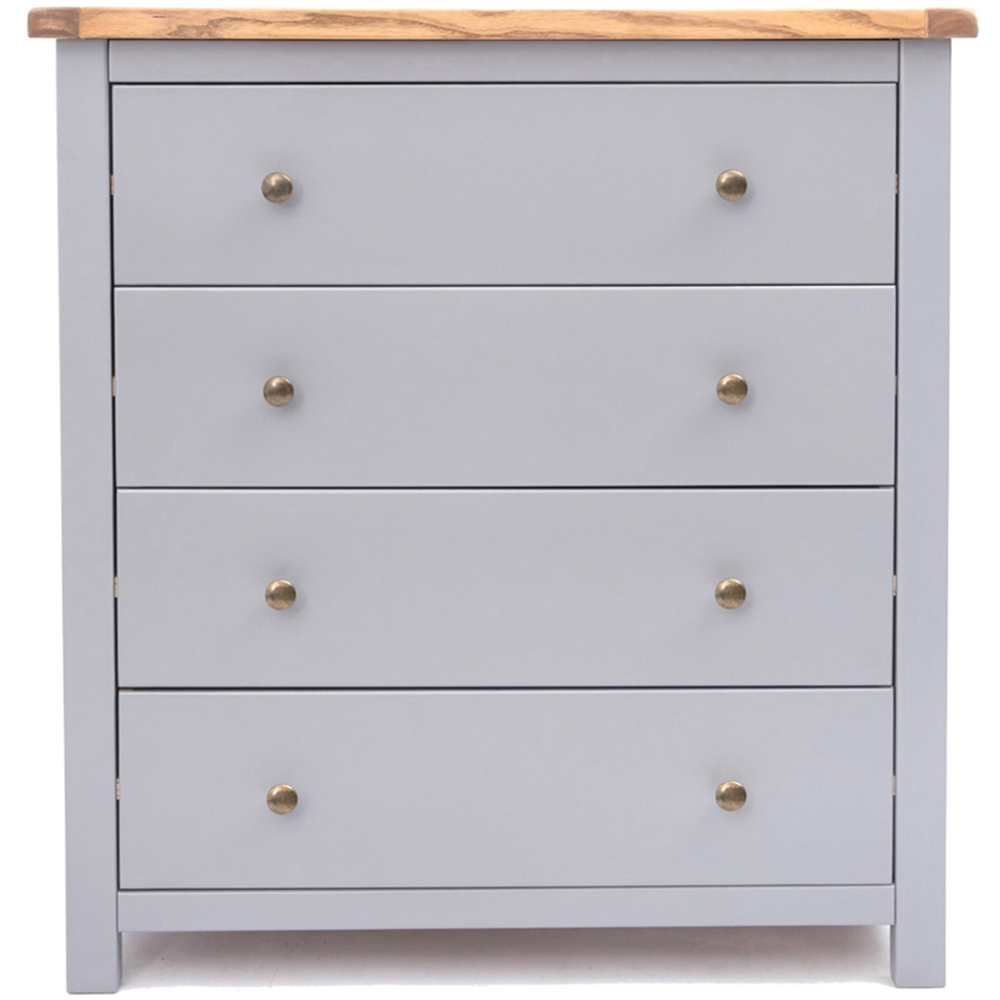 Mirano 4 Drawer Grey Chest of Drawers with Brass Knob and Legs Image 2