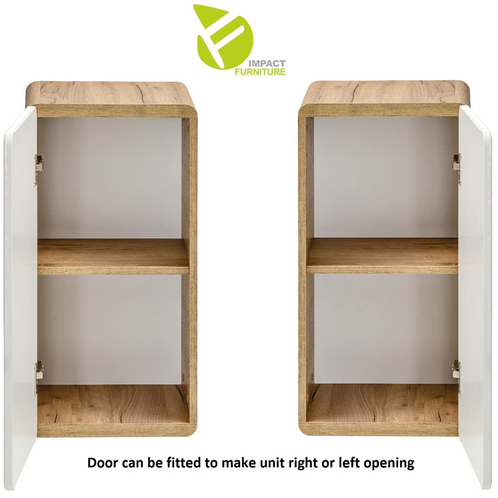 Impact Furniture Aruba White Gloss and Oak Wall Mounted Bathroom Furniture Set Image 3