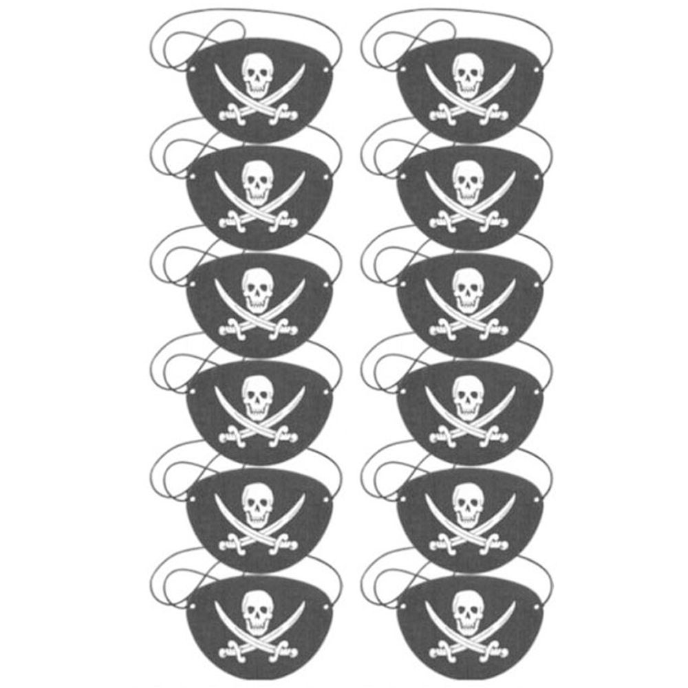 Jaoyeh Halloween Felt Pirate Blindfold Set 12 Pack Image 1
