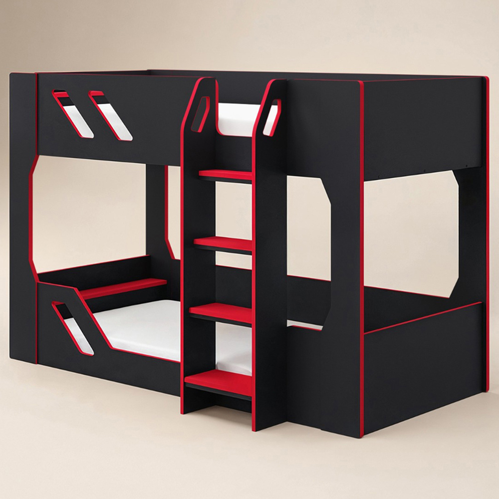 Recoil Shuttle Black and Red Bunk Bed | Wilko