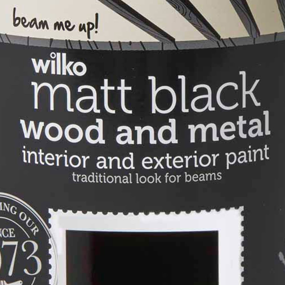 Wilko Interior and Exterior Wood and Metal Black Paint 1L Image 4