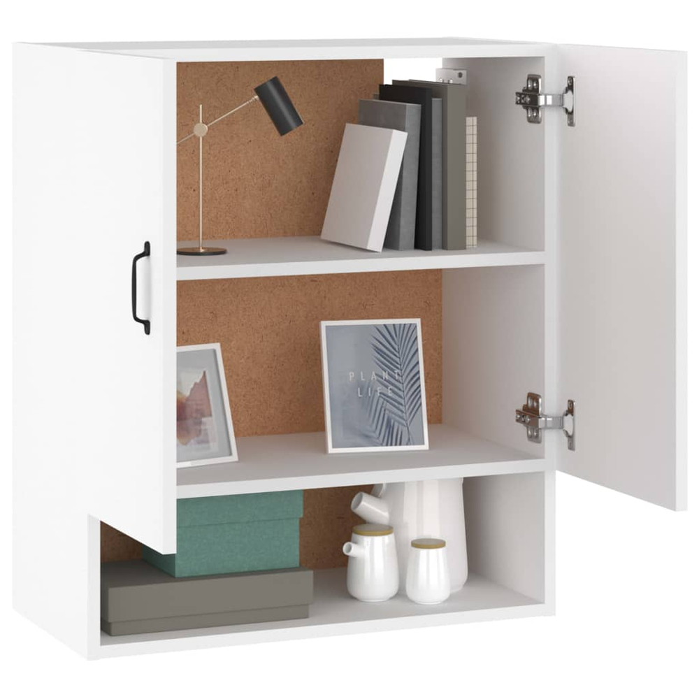 vidaXL 2 Door Single Shelf White Wall Cabinet Image 4