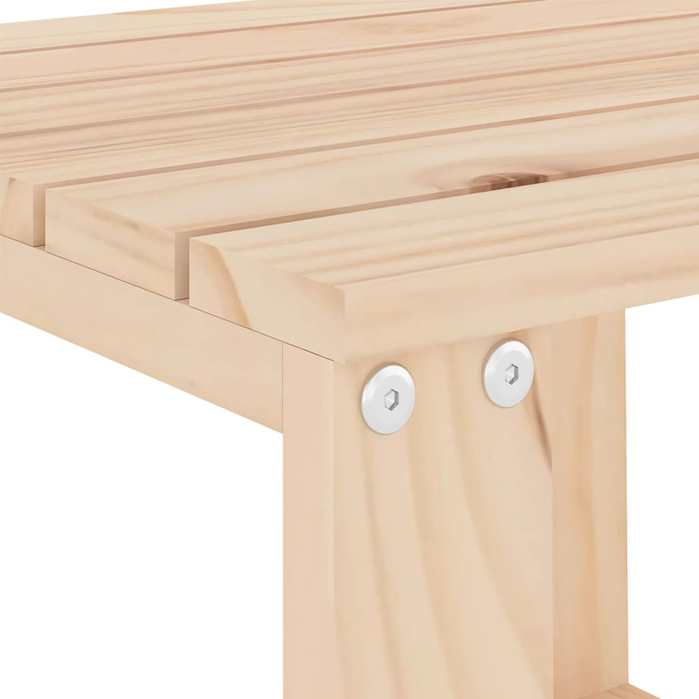 vidaXL Natural Solid Pine Wood Slatted Garden Side Table Image 6