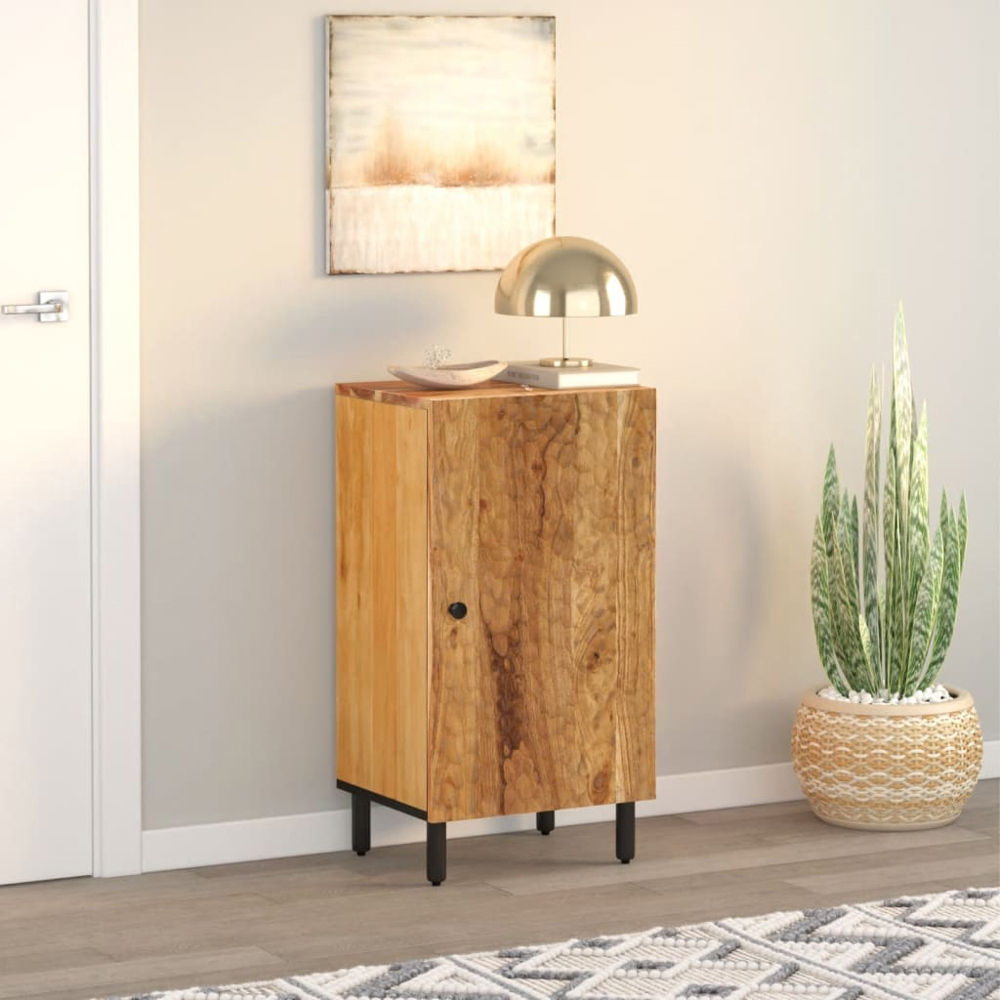 vidaXL Single Door Solid Acacia Wood Side Cabinet Image 9