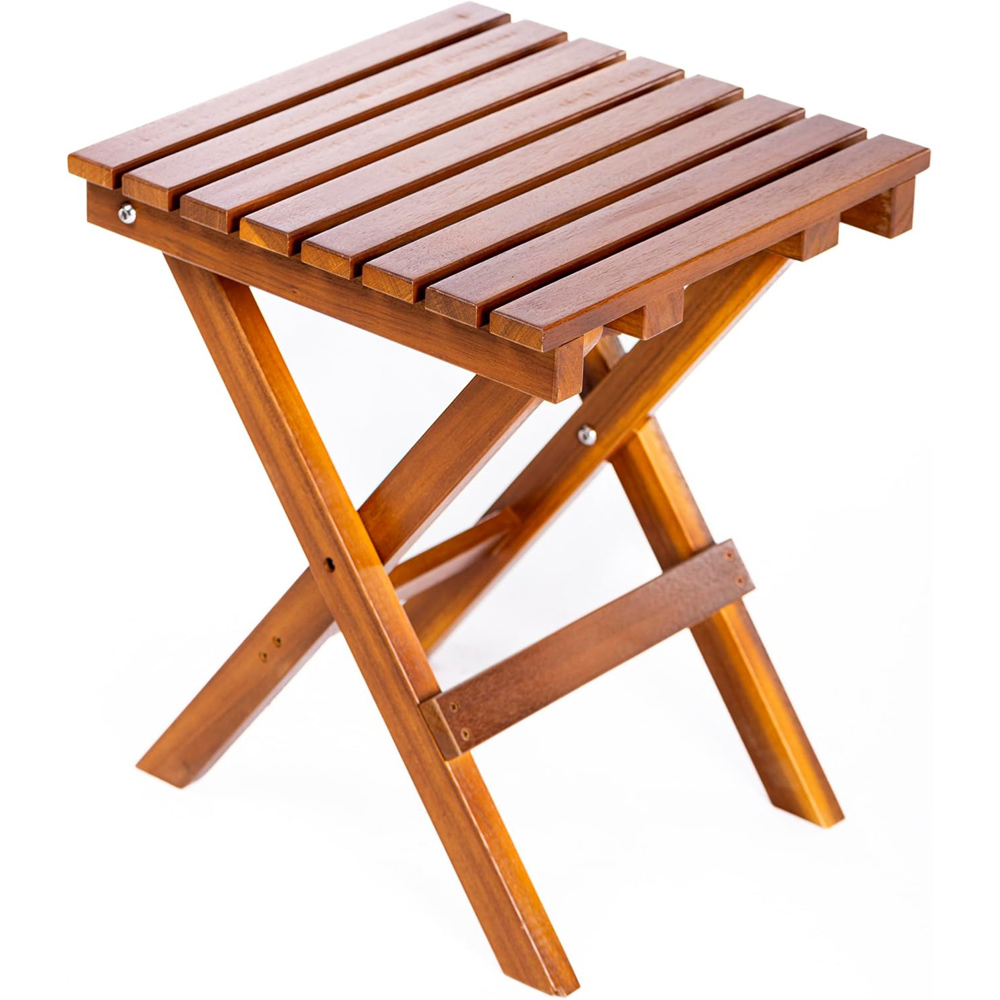 Thompson & Morgan Acacia Foldable Side Table 39 x 39 x 46.5cm Image 2