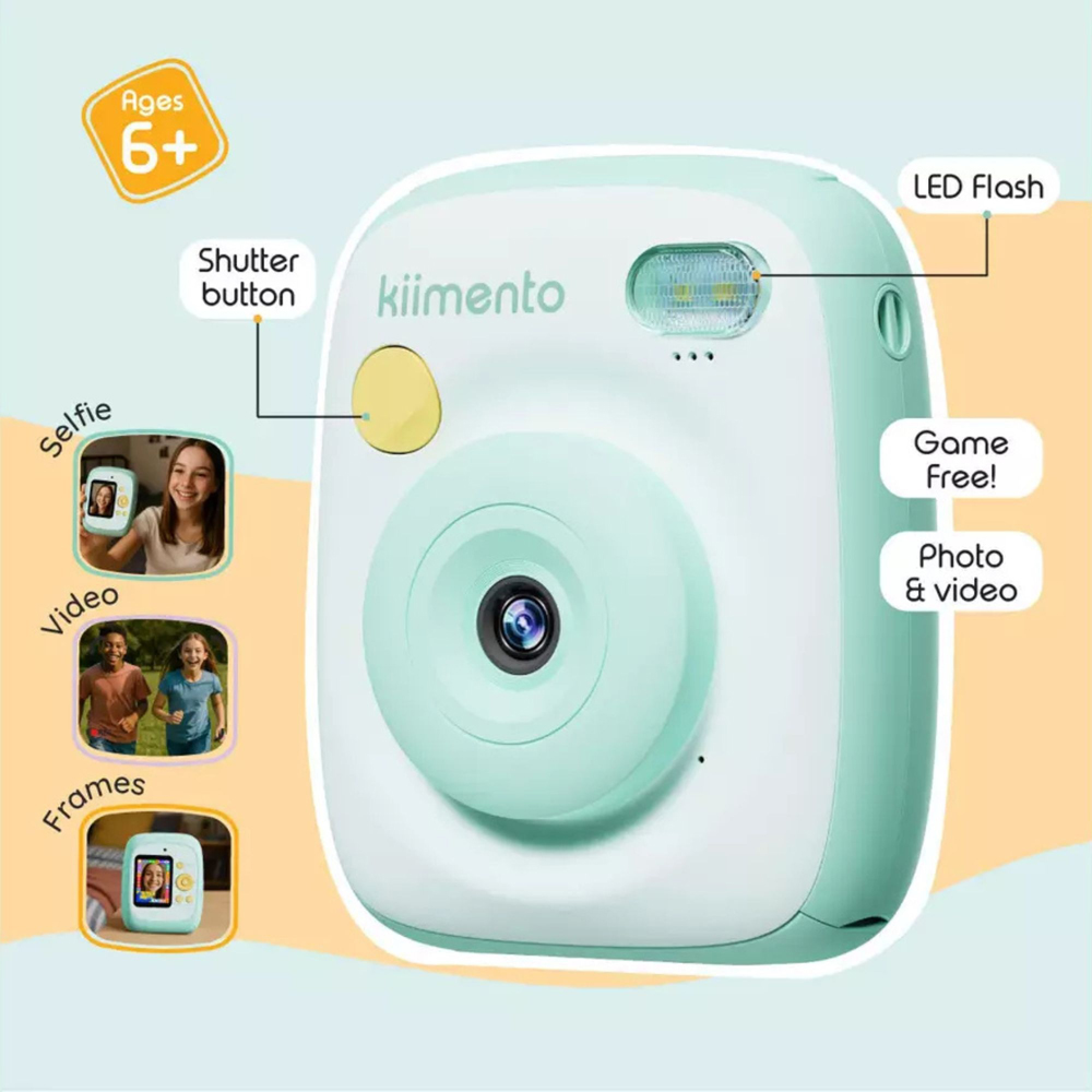 Kiimento Mint Kids Ink-Free Instant Print Digital Camera Image 2