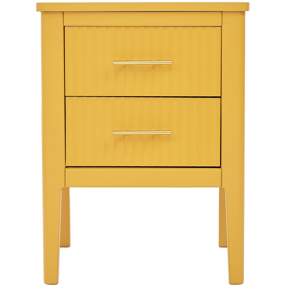 Palau 2 Drawer Mustard Bedside Table Image 3