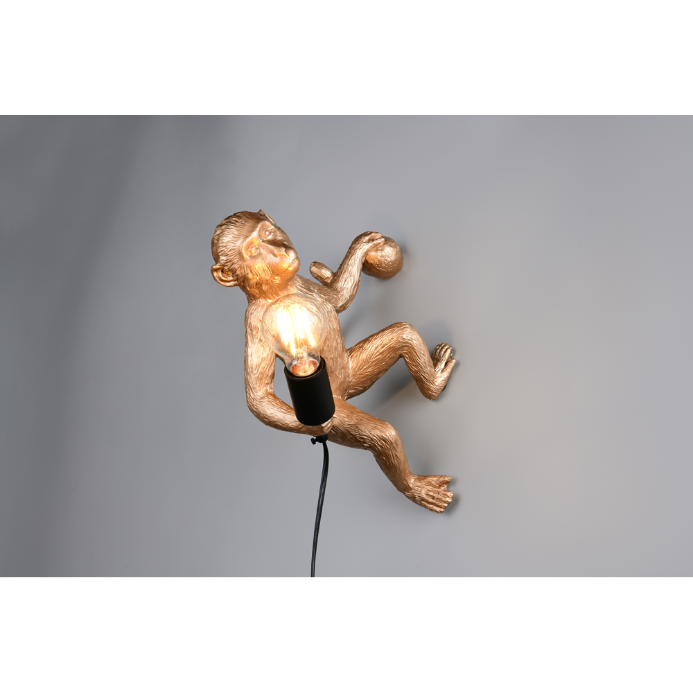 TRIO Louy Gold Monkey Wall Light Image 3