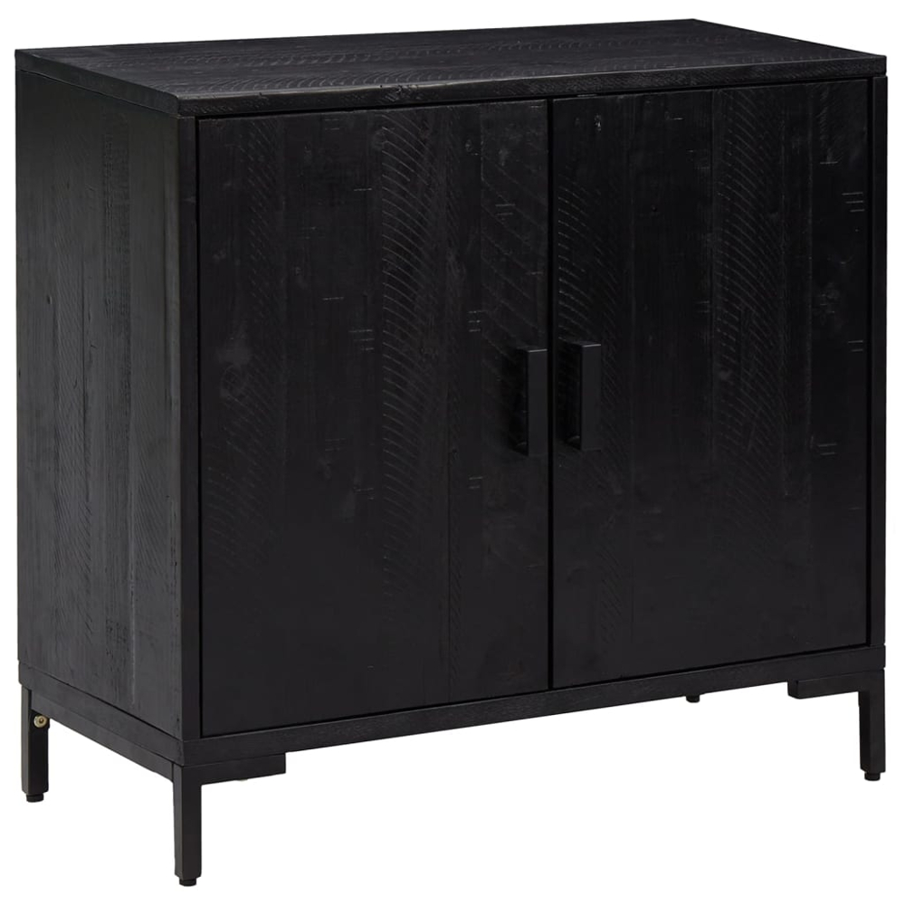 vidaXL 2 Door Black Wooden Sideboard Image 2