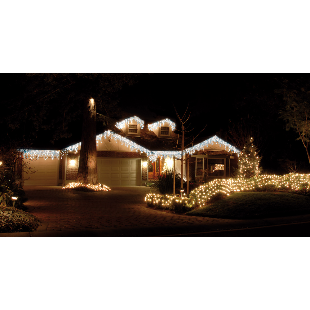 Festive 960 Blue White LED Snowing Icicle Light with 4 Way Snowfall Function 23.8m Image 2