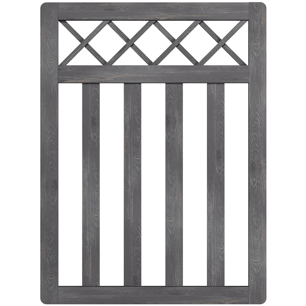 Outdoor Cross Top Wooden Grey Garden Fence Door, 120 x 90 x 2.5cm Image 4