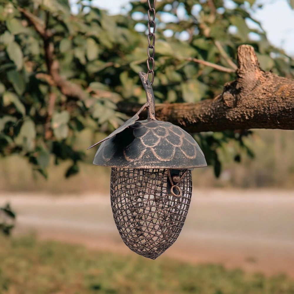 Acacia Home Metal Hanging Bird Feeder 43cm Image 2