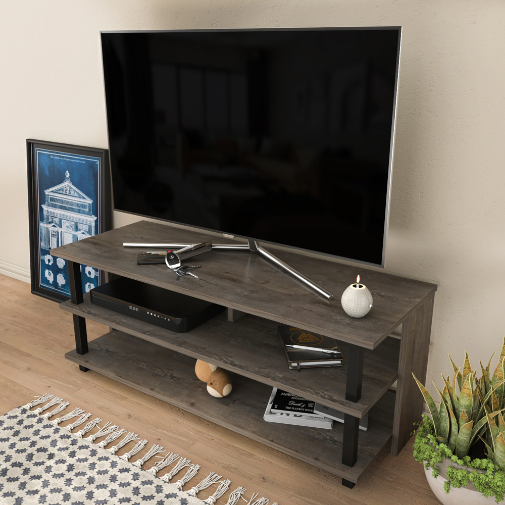 Decorotika Pueblo 4 Shelf Black Wenge TV Stand for 55 inch TV Image 6