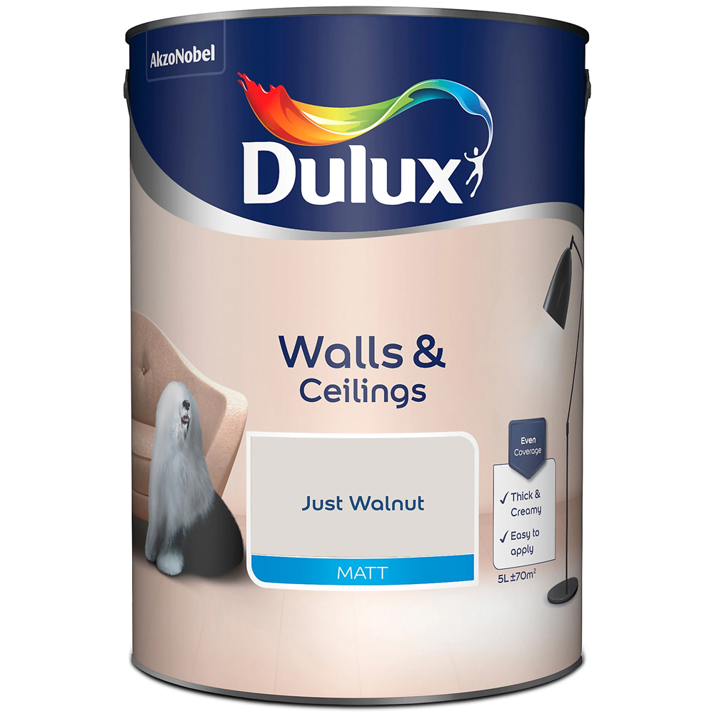 Dulux Matt Emulsion Paint Just Walnut 5l Image 2