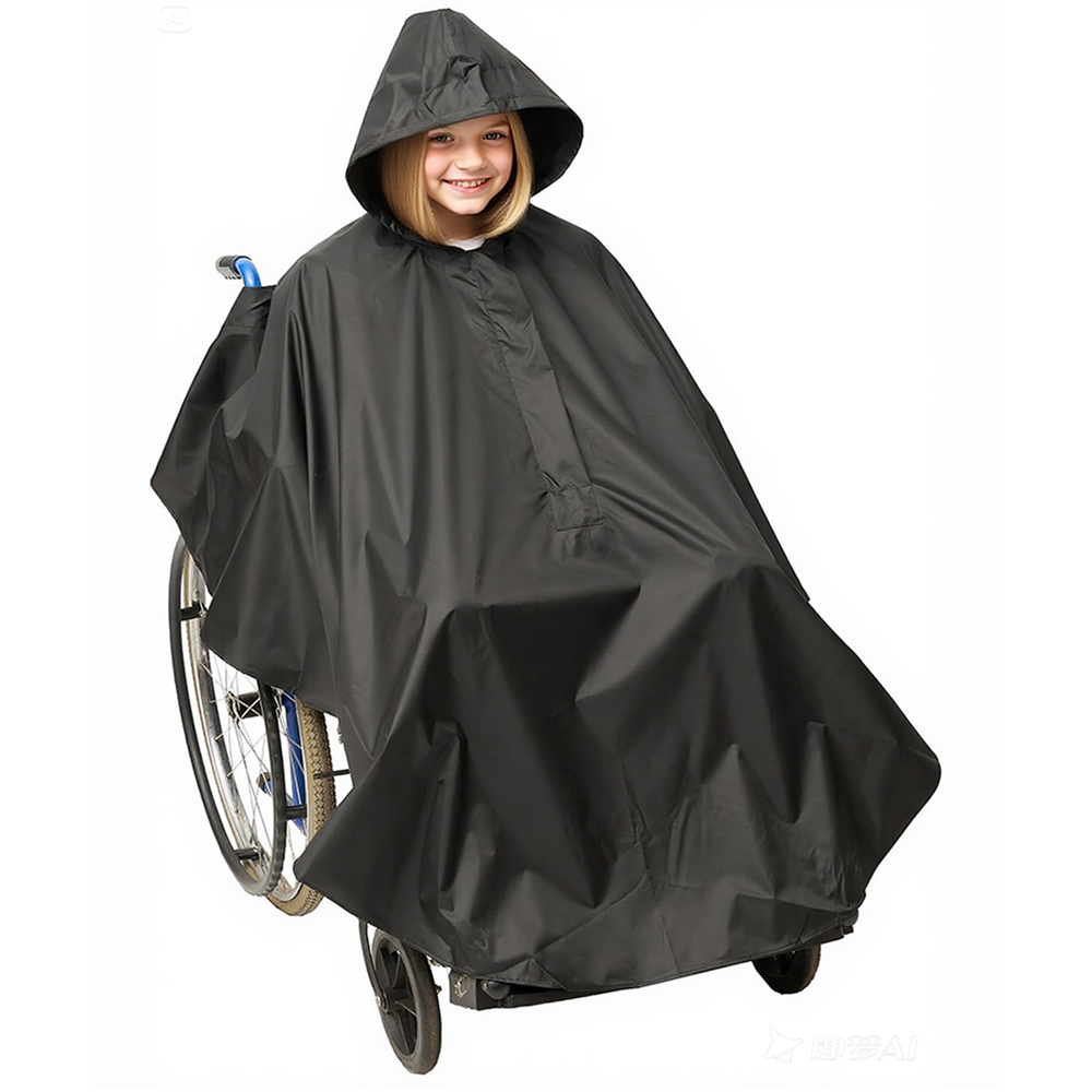 Gr8 Home Wheelchair Waterproof Poncho Rain Cover With Hood Image 3