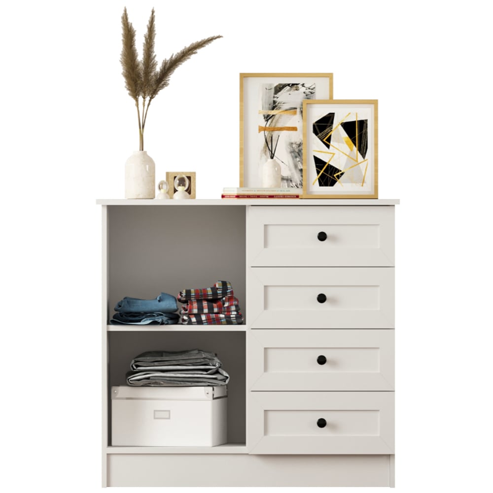 Evu DAISY Single Door 4 Drawers White Sideboard Image 5