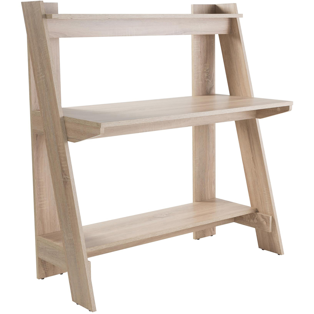 Alphason Arizona 3 Shelf Trestle Style Office Desk Light Oak Image 3