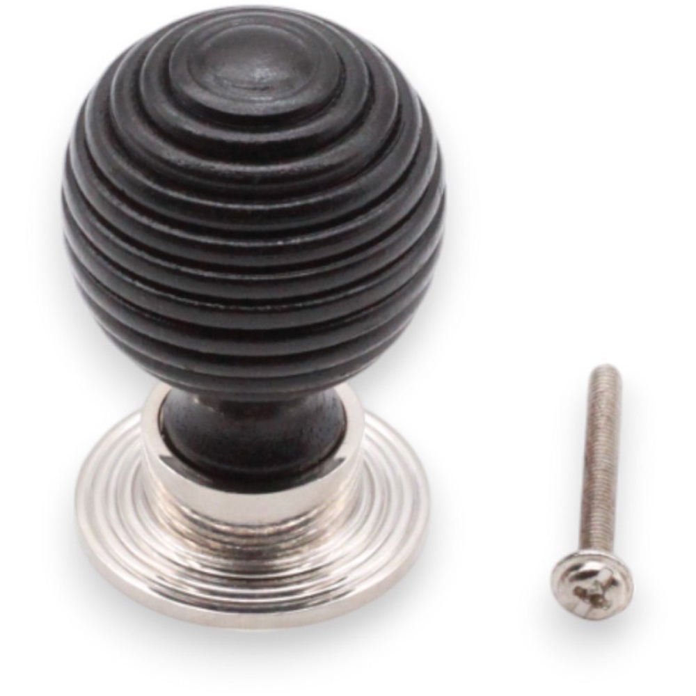 Spira Brass Ebonised Preston Polished Nickel Cupboard Knob 38mm Image 4