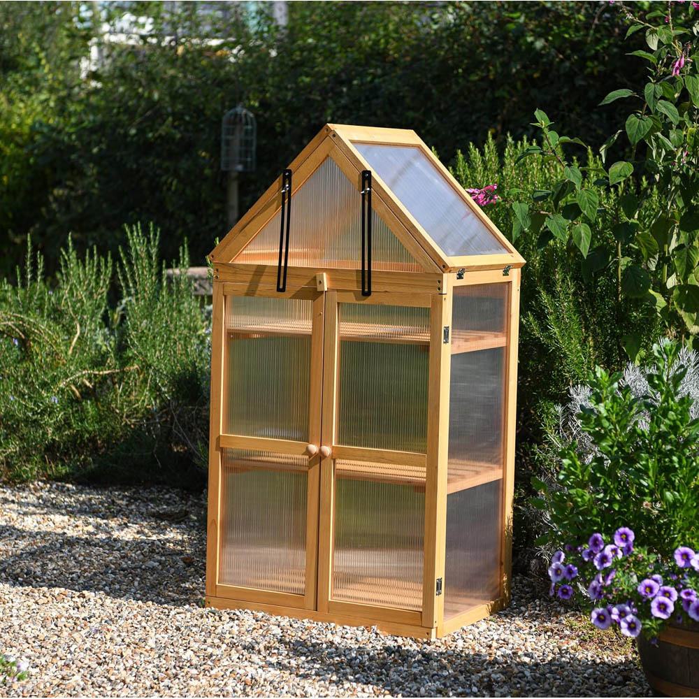 Garden Gear 3 Shelf Wooden Greenhouse Image 2