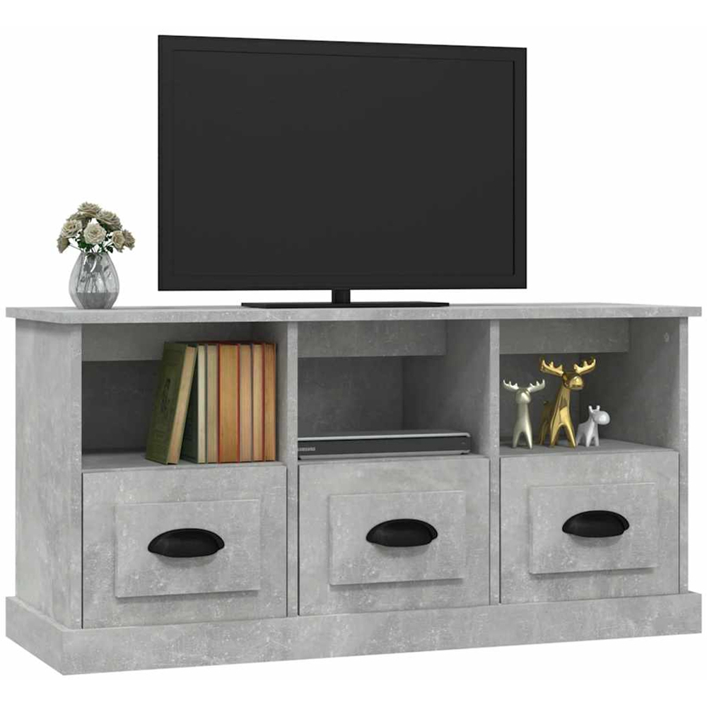 vidaXL 3 Drawer 3 Shelf Concrete Grey TV Cabinet Image 3