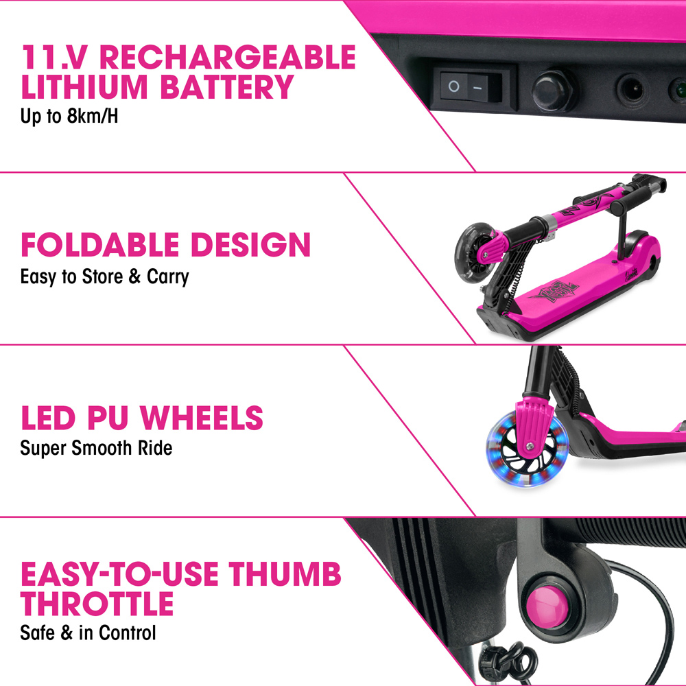 Xootz Pink Kids Elements Electric Scooter 11.1V Image 7
