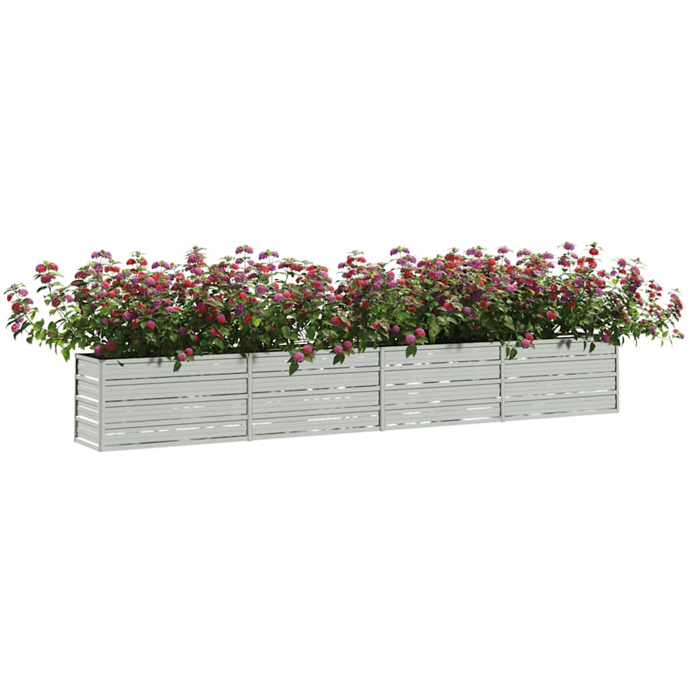 vidaXL Silver Galvanised Steel Raised Garden Bed 45 x 320 x 40cm Image 2