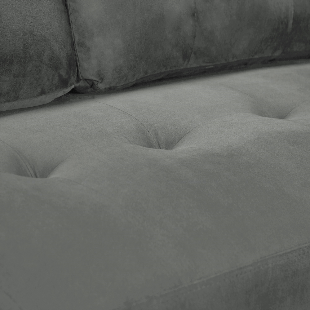Furniture One 3 Seater Grey Velvet Corner Storage Sofa Bed Image 7