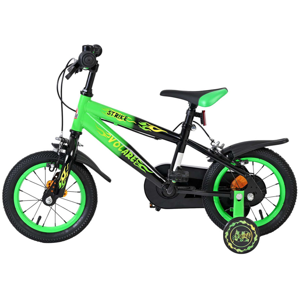 Volare Strike Kids 12 inch Green and Black Bike with Stabilisers Image 6
