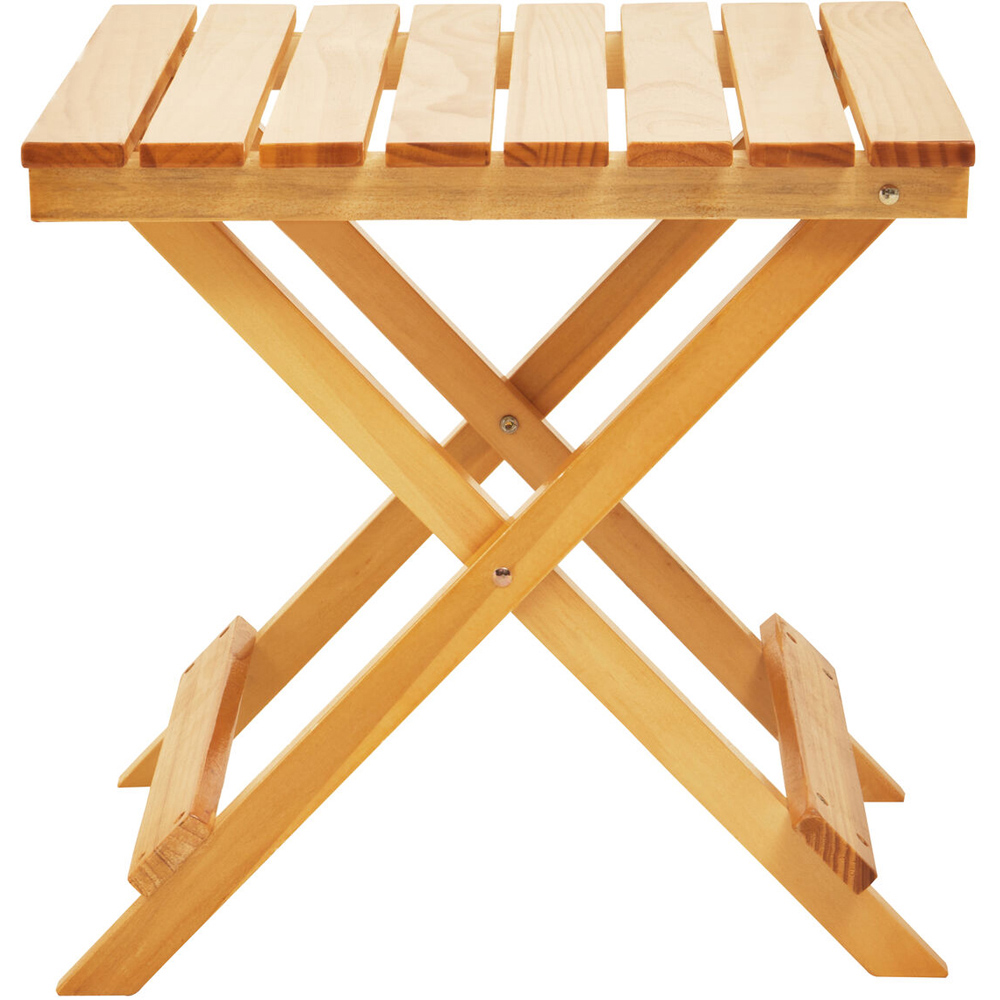 Premier Housewares Natural Wooden Folding Side Table Image 2