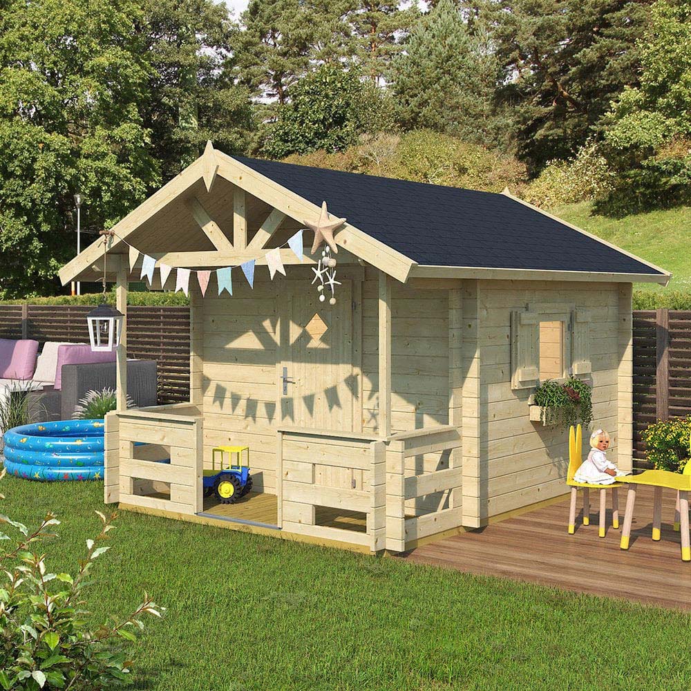 Norland Ledwell 8.9 x 10.8ft Kids Wooden Playhouse Image 2