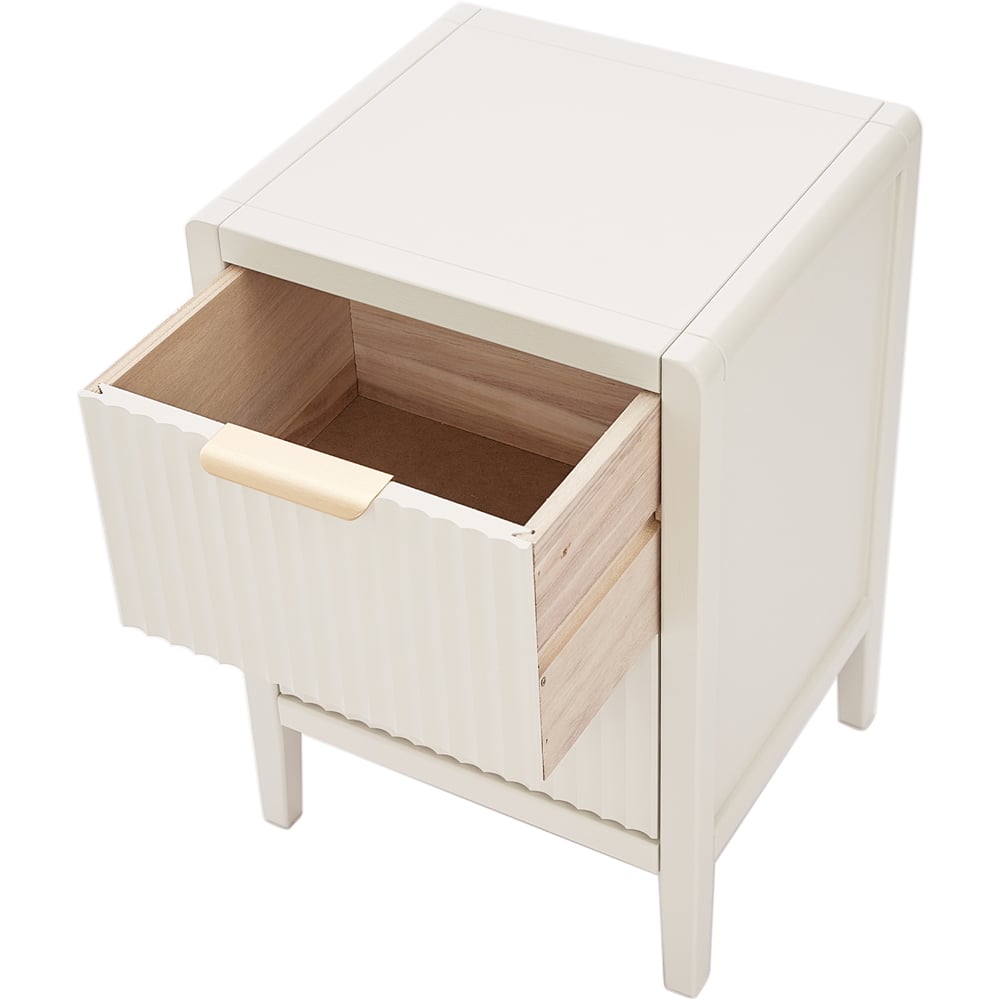 Castel 2 Drawers White Bedside Table Image 5